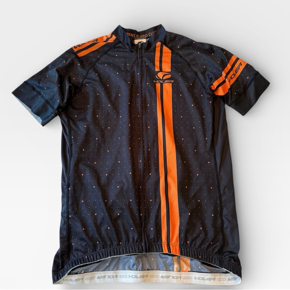 Women’s Voler FS PRO Club Black and Orange Cycling Jersey, size large